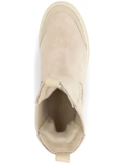 Leren chelseaboots beige