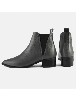 Leren chelseaboots "Northern Star" grijs
