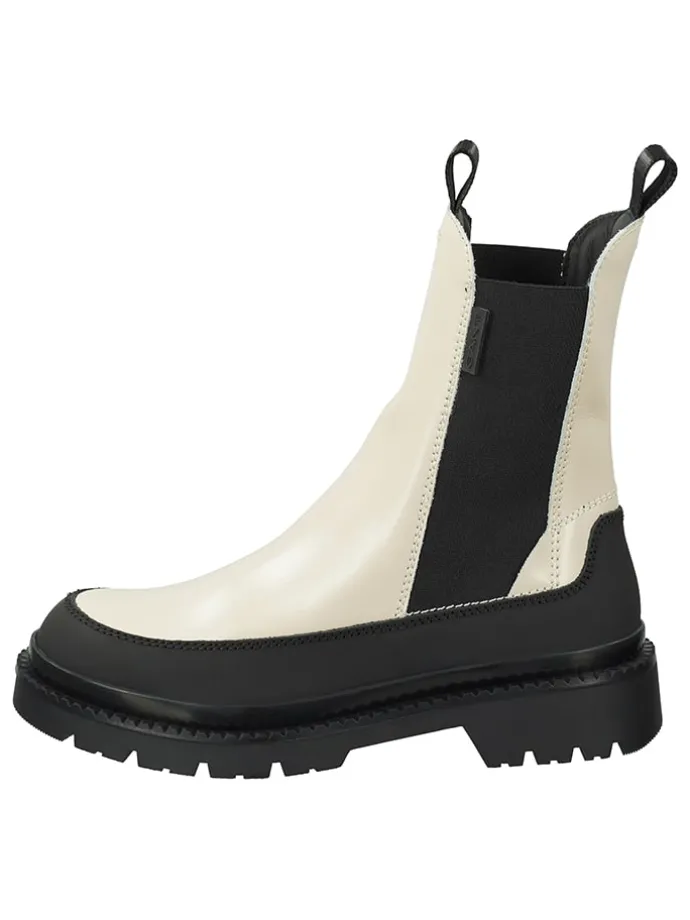 Leren chelseaboots "Prepnovo" crème/zwart