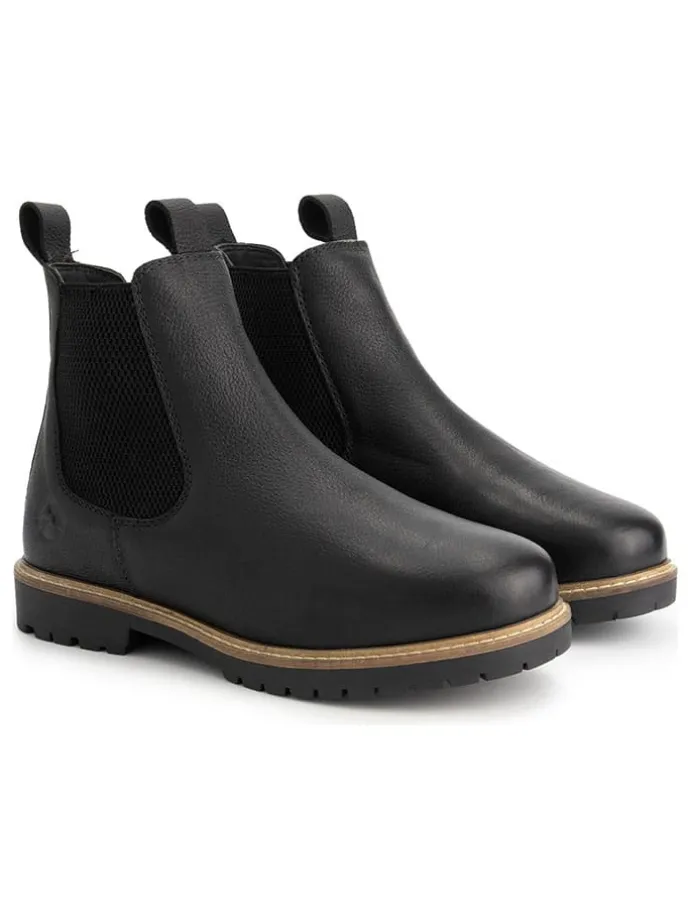 Leren chelseaboots "Romstad" zwart