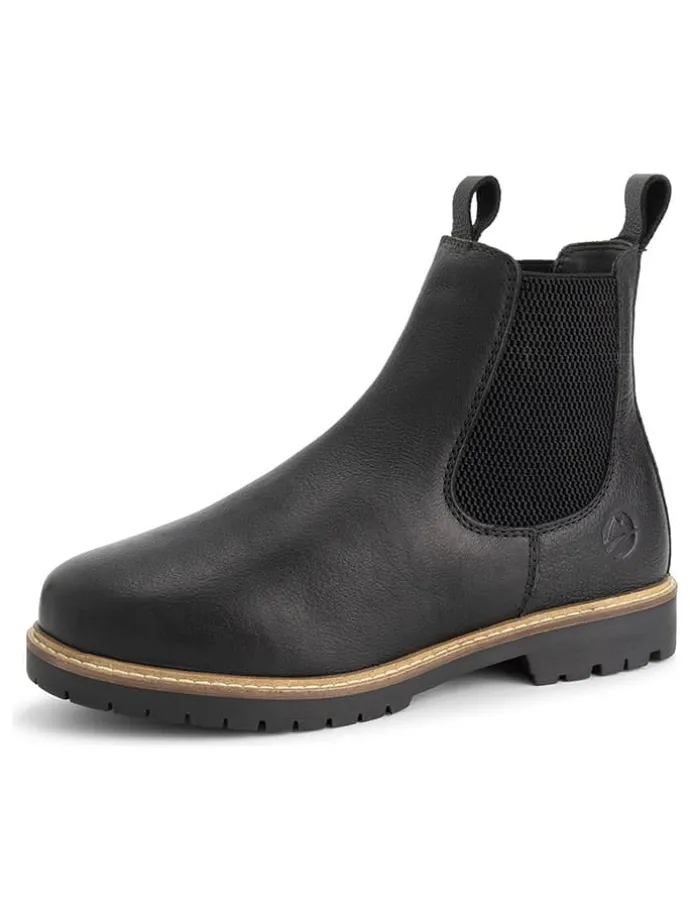 Leren chelseaboots "Romstad" zwart