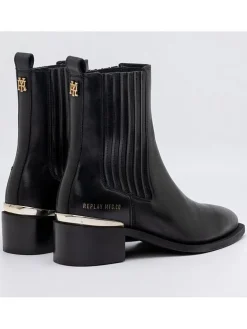 Leren chelseaboots zwart