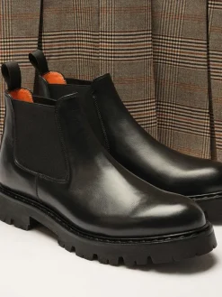 Leren chelseaboots zwart
