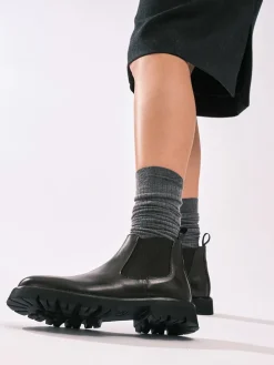 Leren chelseaboots zwart