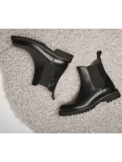 Leren chelseaboots zwart