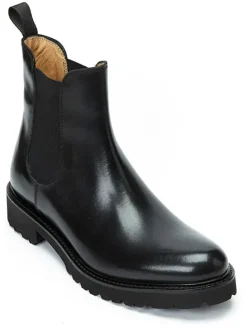 Leren chelseaboots zwart