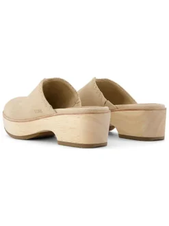 Leren clogs crème