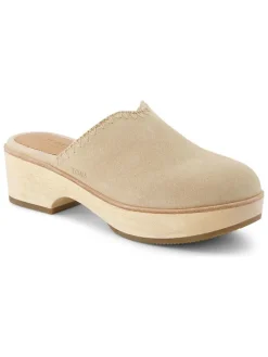 Leren clogs crème