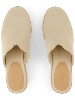 Leren clogs crème