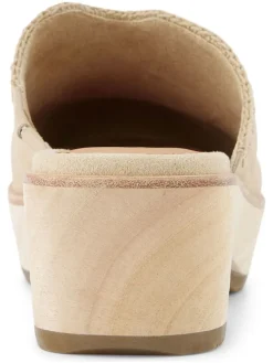 Leren clogs crème