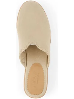 Leren clogs crème