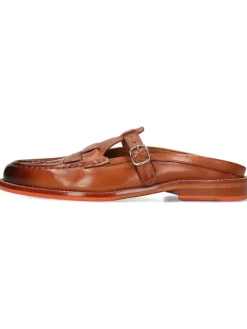 Leren clogs "Gianna 7" lichtbruin
