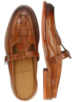 Leren clogs 