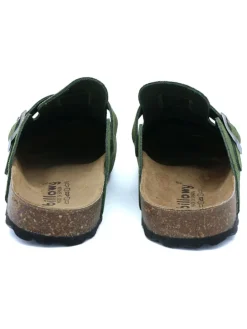 Leren clogs groen