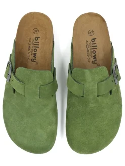 Leren clogs groen