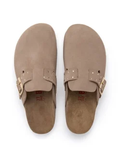 Leren clogs lichtbruin