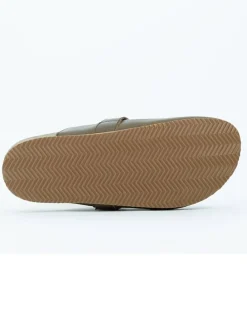 Leren clogs taupe