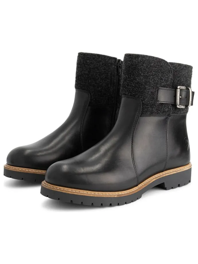 Leren enkelboots "Orkla" zwart