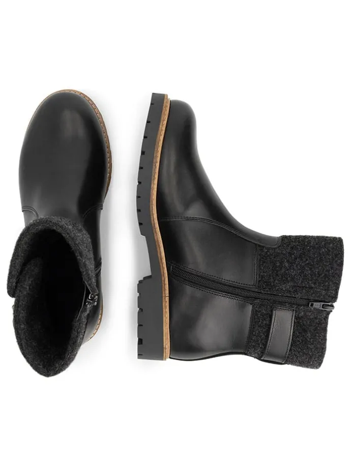 Leren enkelboots "Orkla" zwart