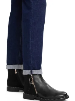 Leren enkelboots zwart