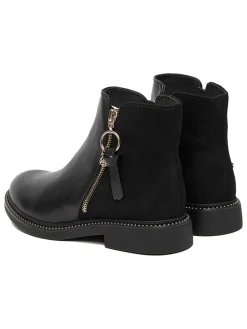 Leren enkelboots zwart