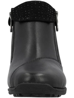 Leren enkelboots zwart