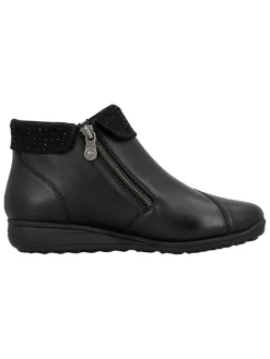 Leren enkelboots zwart