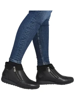 Leren enkelboots zwart