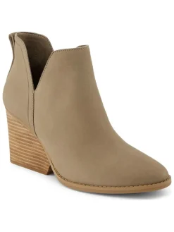 Leren enkellaarzen beige