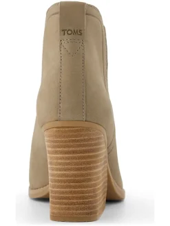 Leren enkellaarzen beige
