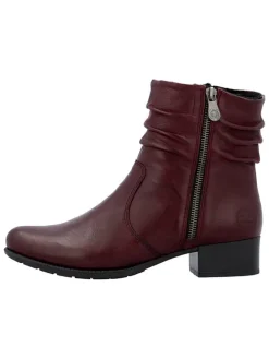 Leren enkellaarzen bordeaux