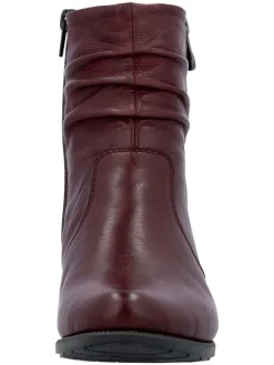 Leren enkellaarzen bordeaux