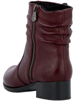 Leren enkellaarzen bordeaux