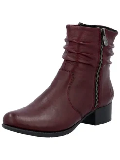 Leren enkellaarzen bordeaux