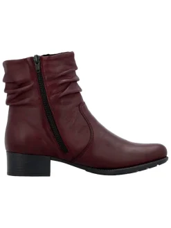Leren enkellaarzen bordeaux
