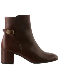 Leren enkellaarzen bruin