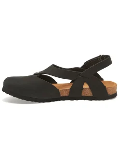 Leren enkelsandalen antraciet