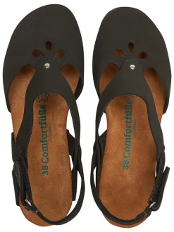 Leren enkelsandalen antraciet