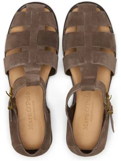 Leren enkelsandalen bruin