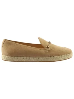 Leren espadrilles beige