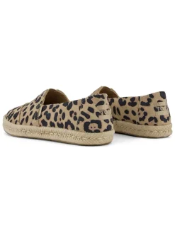 Leren espadrilles beige/zwart
