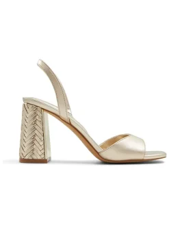 Leren haksandalen champagnekleurig