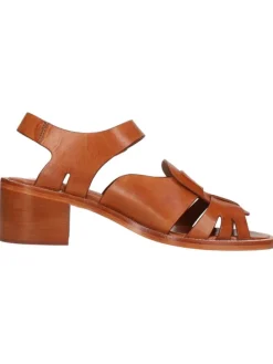 Leren haksandalen "Charlotta 1" donkerbruin