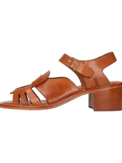Leren haksandalen "Charlotta 1" donkerbruin