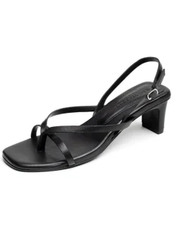 Leren haksandalen "Chumani" zwart