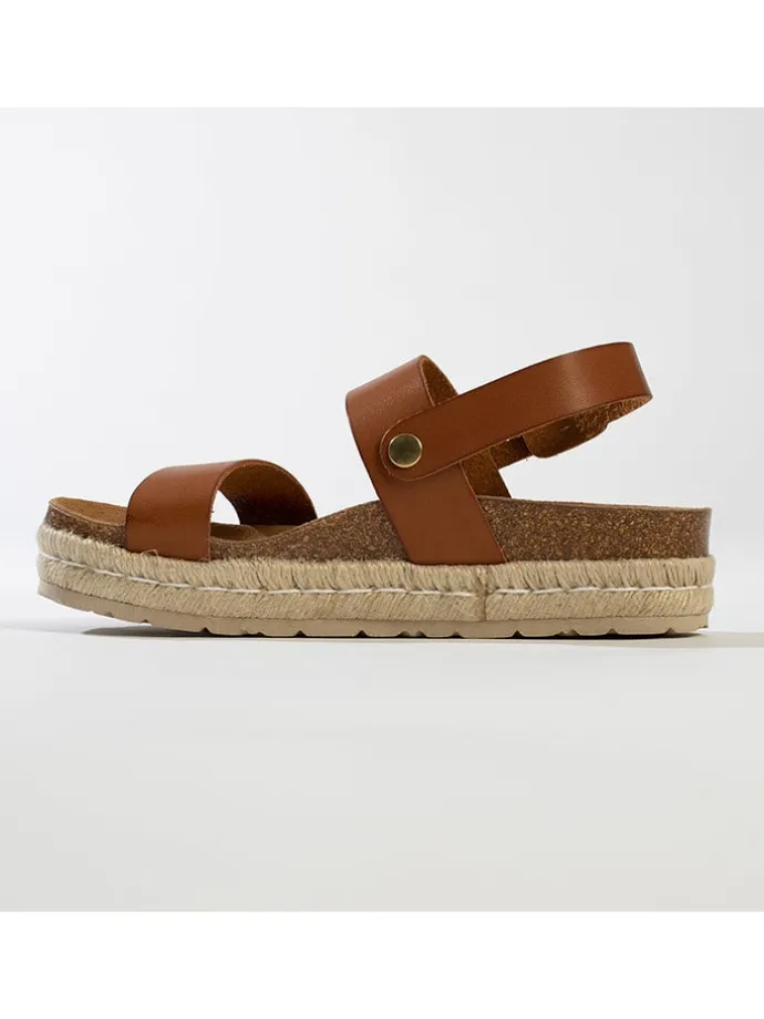 Leren haksandalen "Diadema" lichtbruin