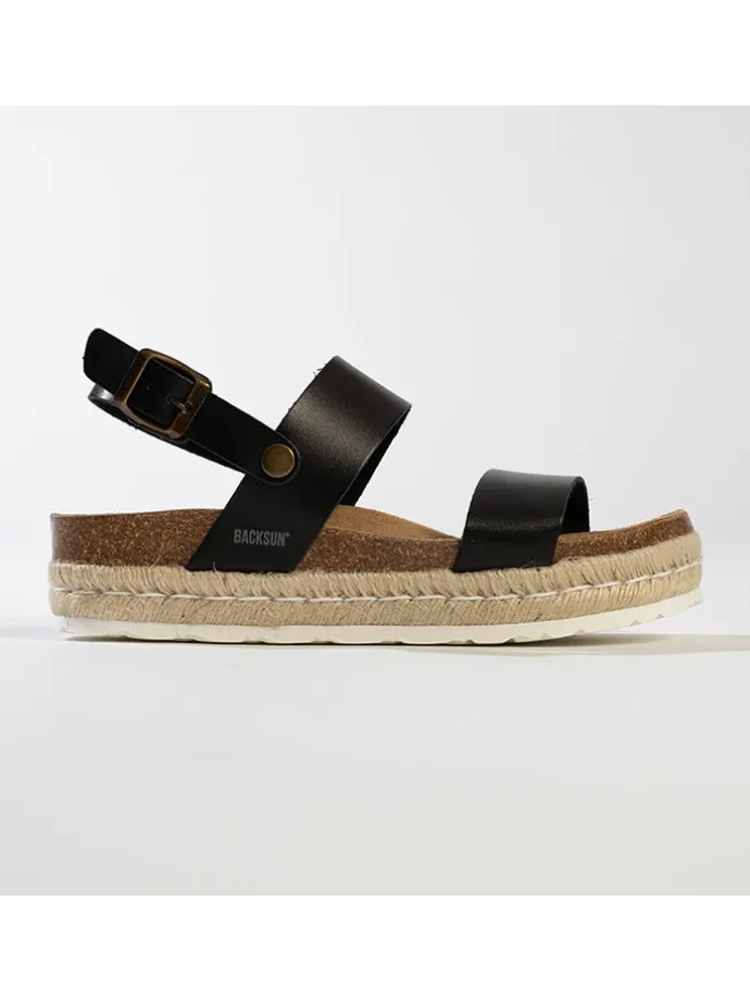 Leren haksandalen "Diadema" zwart
