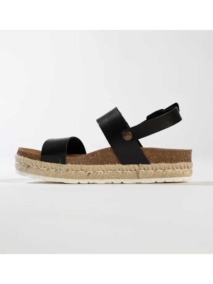 Leren haksandalen "Diadema" zwart