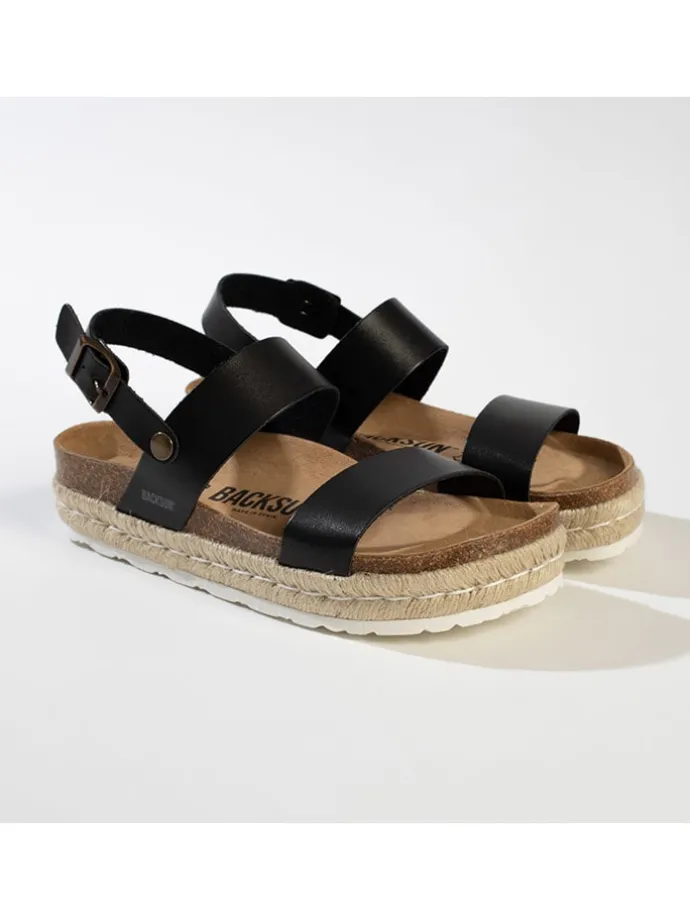Leren haksandalen "Diadema" zwart