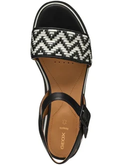 Leren haksandalen "Gardenia" zwart/crème